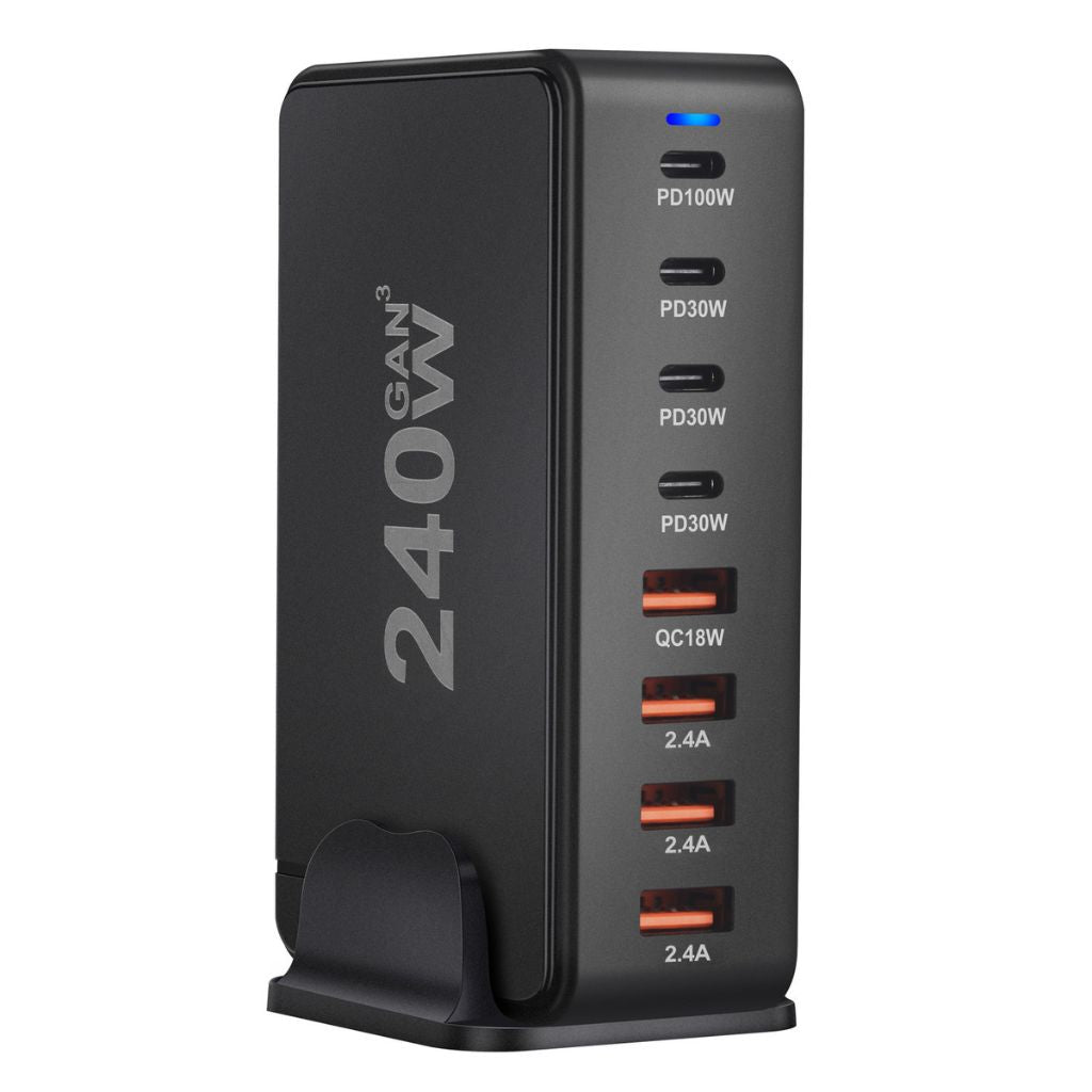 Power All Your Devices with the 240W GaN 8-Port USB-C Charger – The Ultimate High-Speed Charging Hub